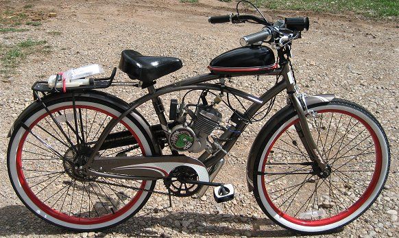 Basic Motorized Bicycle - 26 Inch Cruiser - 2 Stroke - 49cc